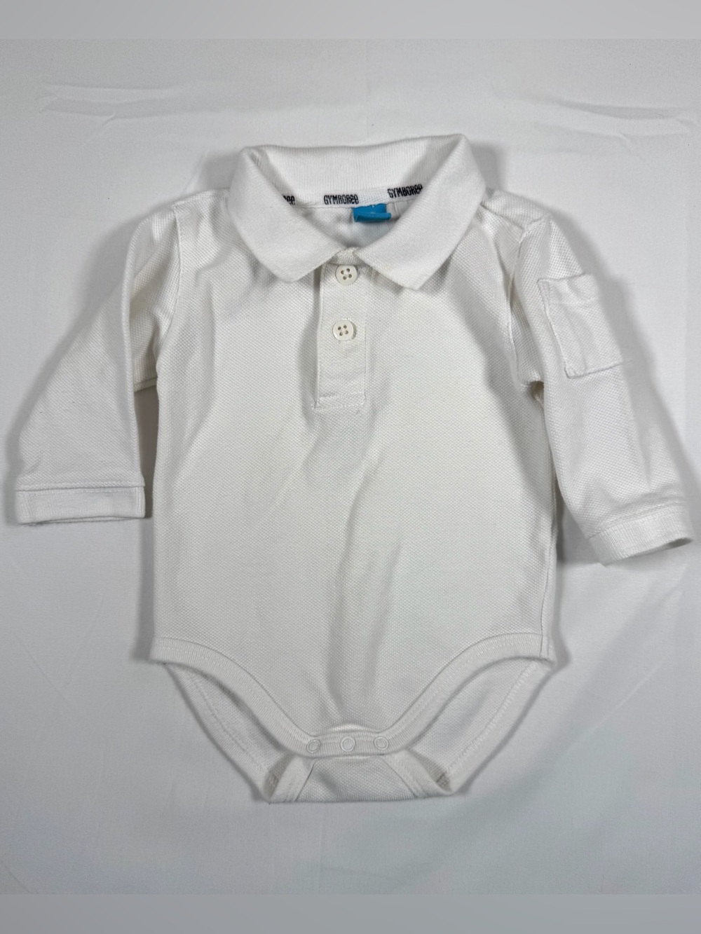VINTAGE GYMBOREE Baby 2002 Polo Bodysuit 3-6M White Long Sleeve Preppy Y2K